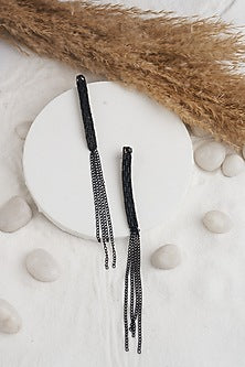 Black Sequins & Beaded Dangler Earrings