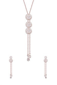 White Zircon Circlet Necklace Set In Sterling Silver