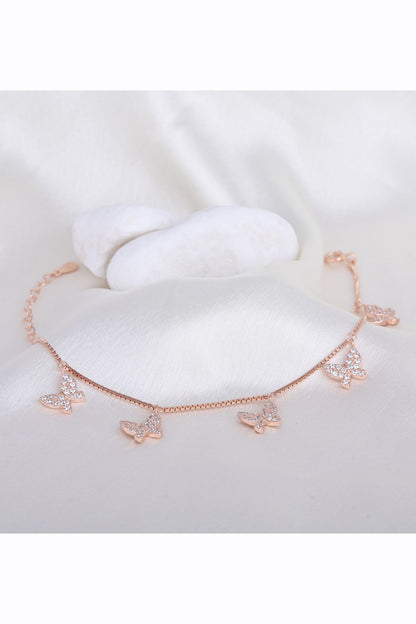White Zircon Bracelet In Sterling Silver