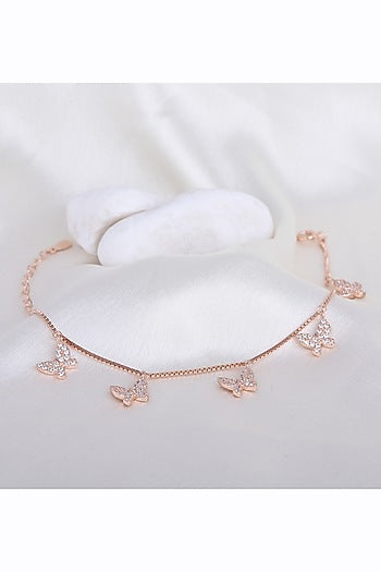 White Zircon Bracelet In Sterling Silver