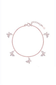 White Zircon Bracelet In Sterling Silver