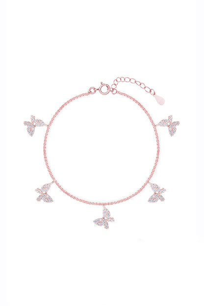 White Zircon Bracelet In Sterling Silver