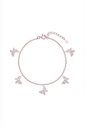 White Zircon Bracelet In Sterling Silver