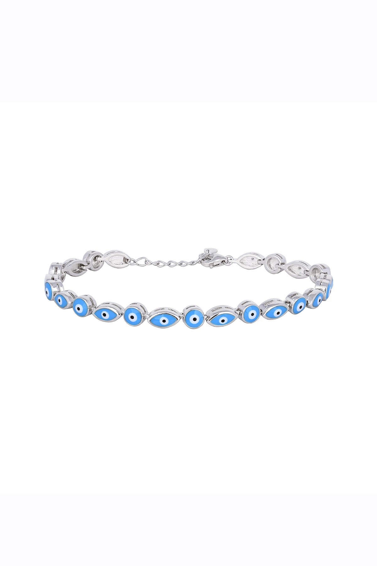 Blue Zircon Guardian Bracelet In Sterling Silver