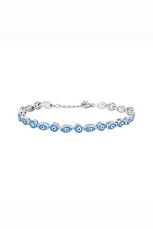 Blue Zircon Guardian Bracelet In Sterling Silver