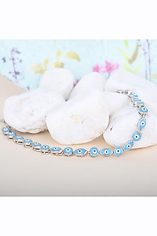 Blue Zircon Guardian Bracelet In Sterling Silver