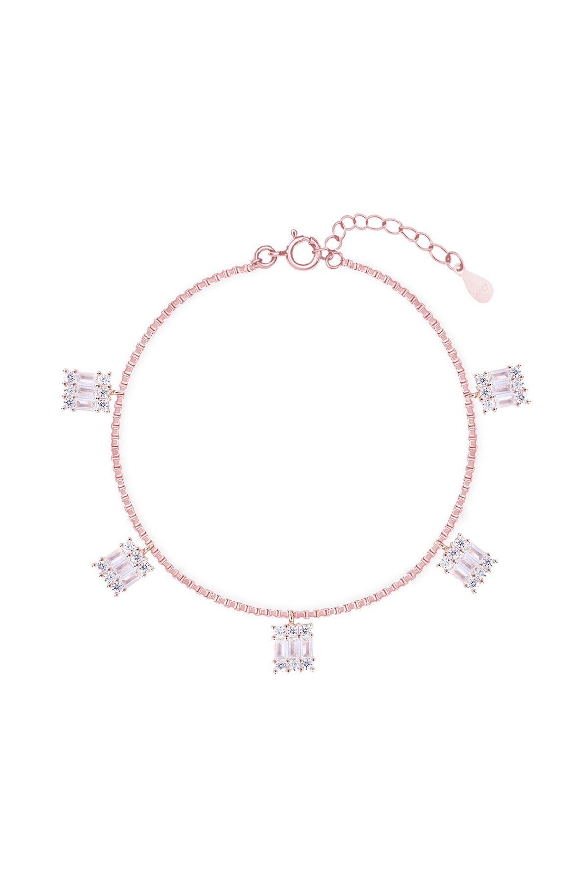 White Zircon Bracelet In Sterling Silver