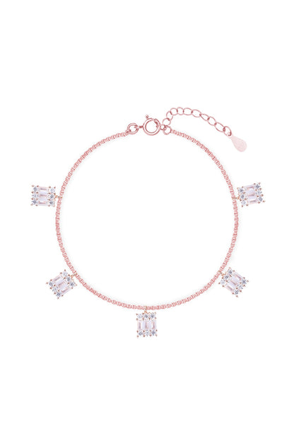 White Zircon Bracelet In Sterling Silver
