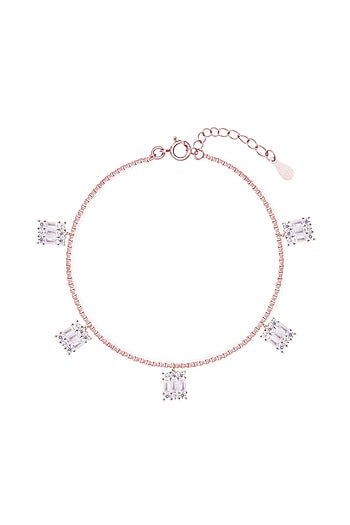 White Zircon Bracelet In Sterling Silver