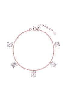 White Zircon Bracelet In Sterling Silver