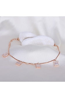 White Zircon Bracelet In Sterling Silver