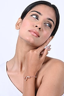 White Zircon Eternal Embrace Bracelet In Sterling Silver