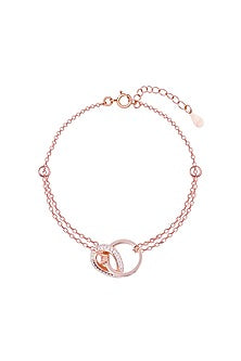 White Zircon Eternal Embrace Bracelet In Sterling Silver