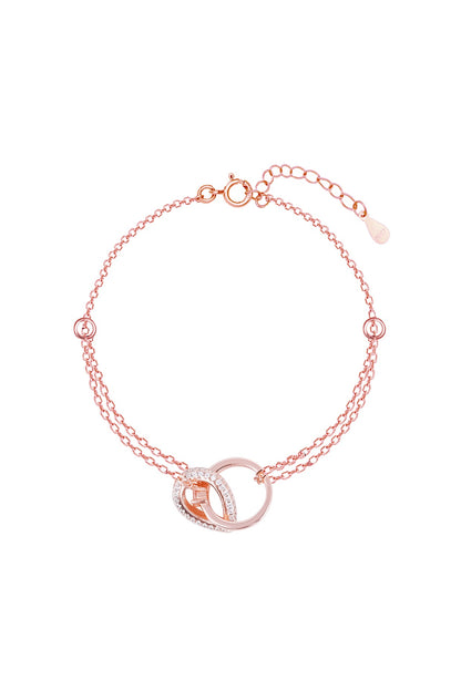White Zircon Eternal Embrace Bracelet In Sterling Silver