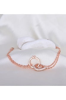 White Zircon Eternal Embrace Bracelet In Sterling Silver