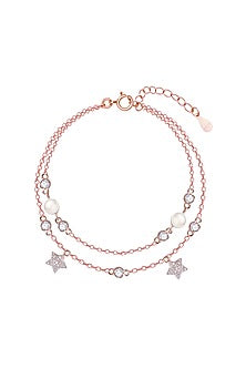 White Zircon Starry Whispers Bracelet In Sterling Silver