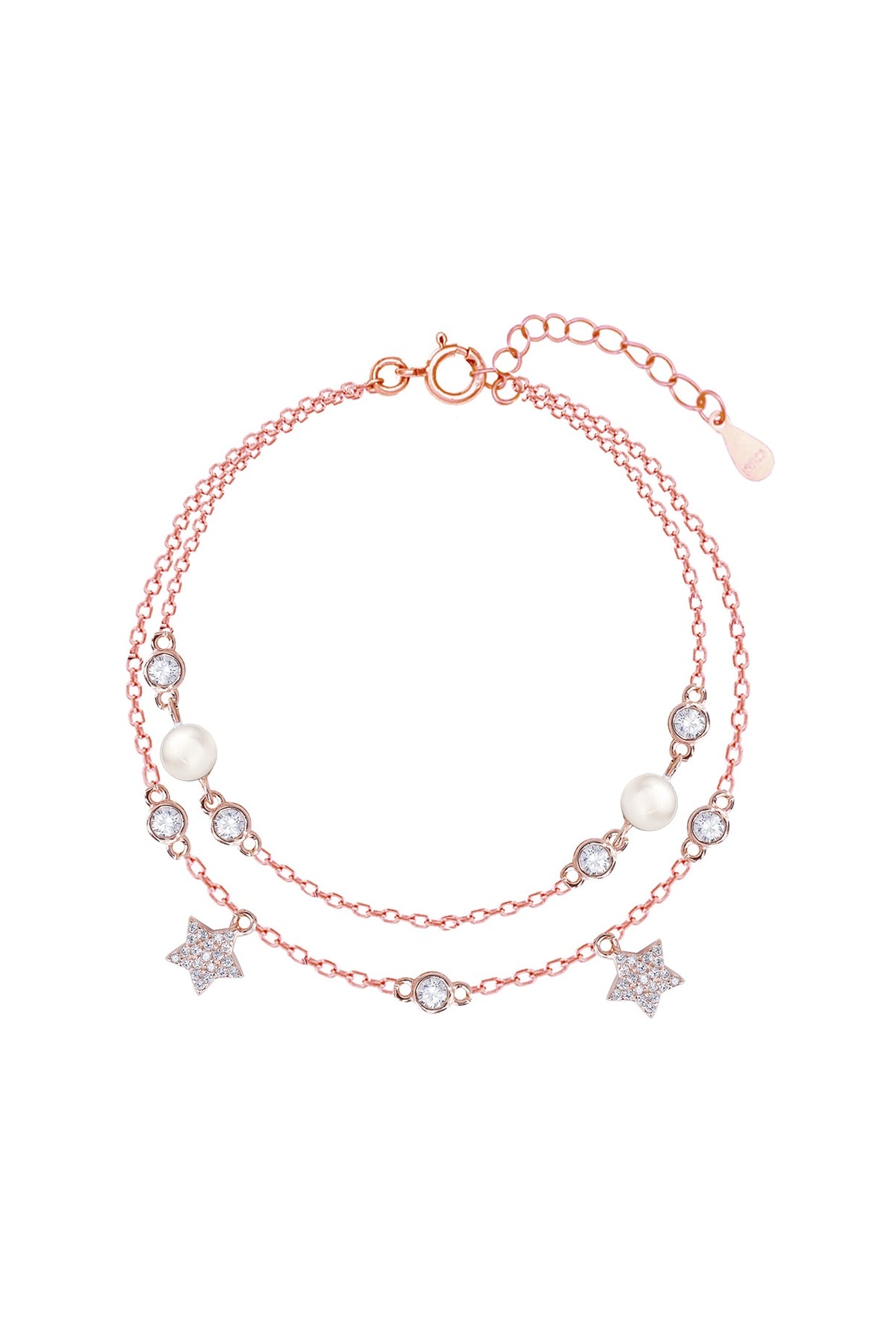 White Zircon Starry Whispers Bracelet In Sterling Silver