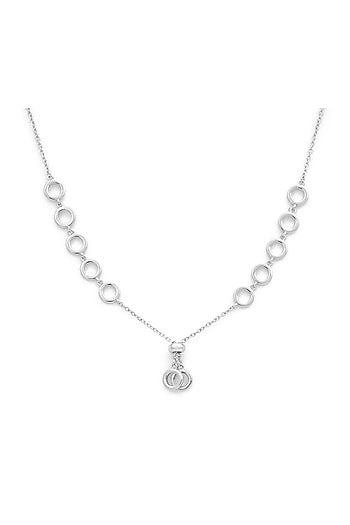 White Zircon Eternal Circle Necklace In Sterling Silver