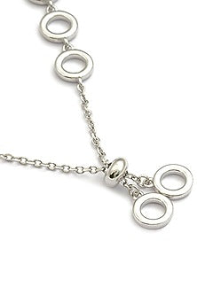 White Zircon Eternal Circle Necklace In Sterling Silver