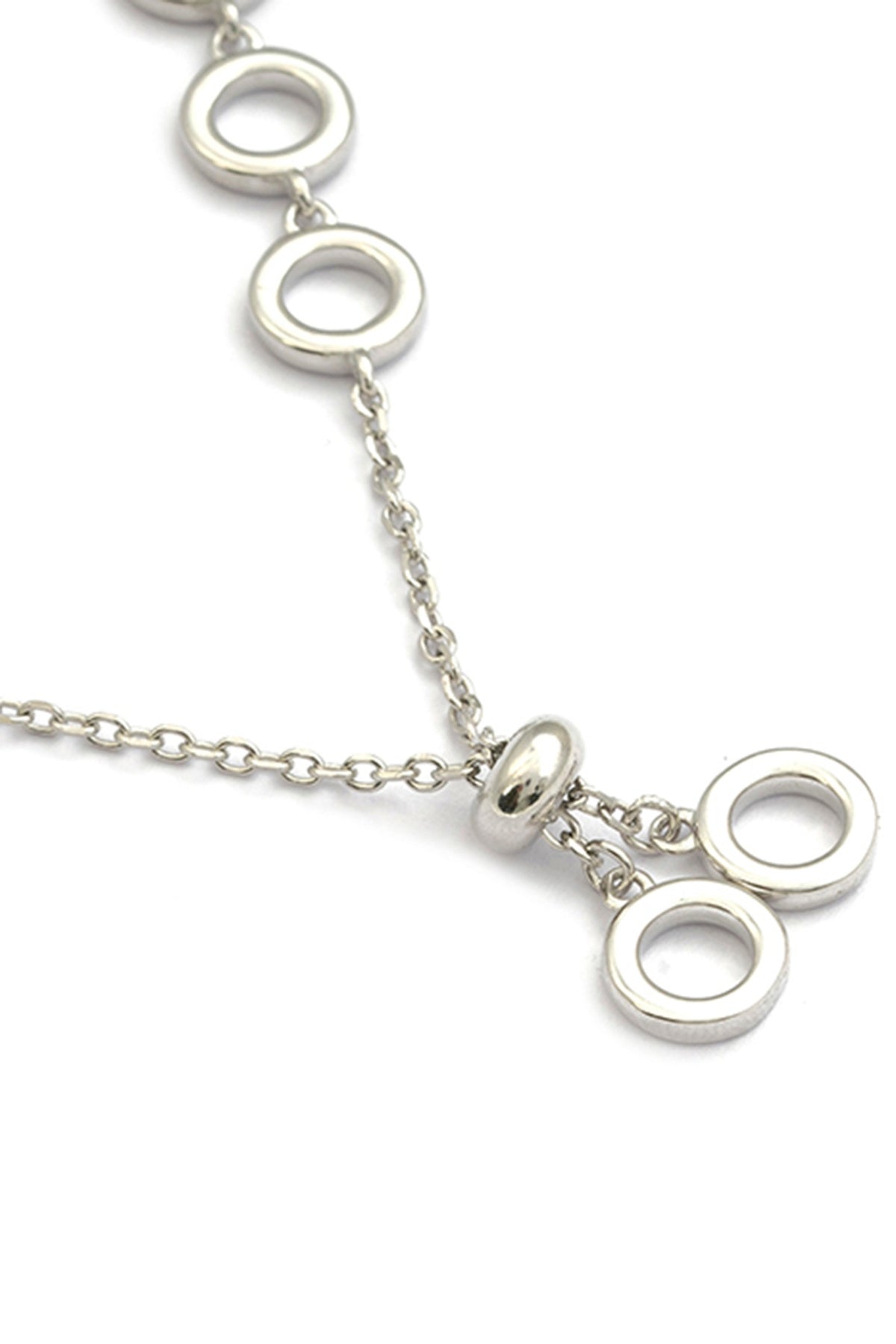 White Zircon Eternal Circle Necklace In Sterling Silver
