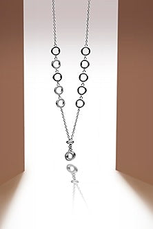 White Zircon Eternal Circle Necklace In Sterling Silver