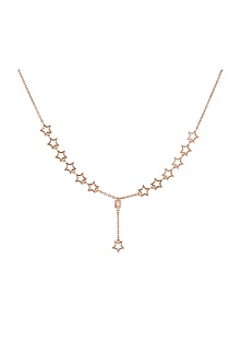 Rose Gold Zircon Stellar Necklace In Sterling Silver