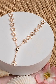 Rose Gold Zircon Stellar Necklace In Sterling Silver