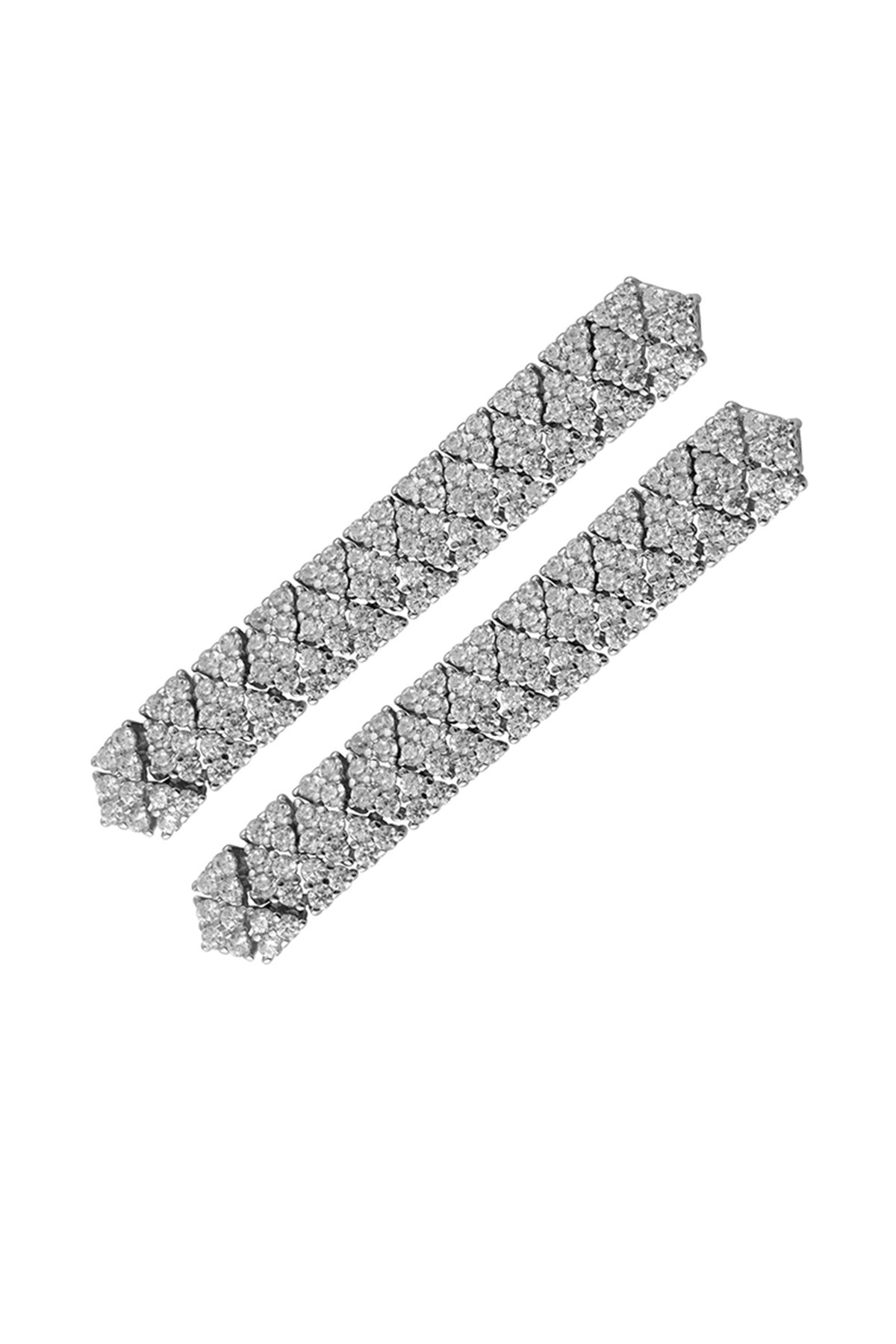 Silver Finish Cubic Zirconia Choker Necklace Set In Sterling Silver