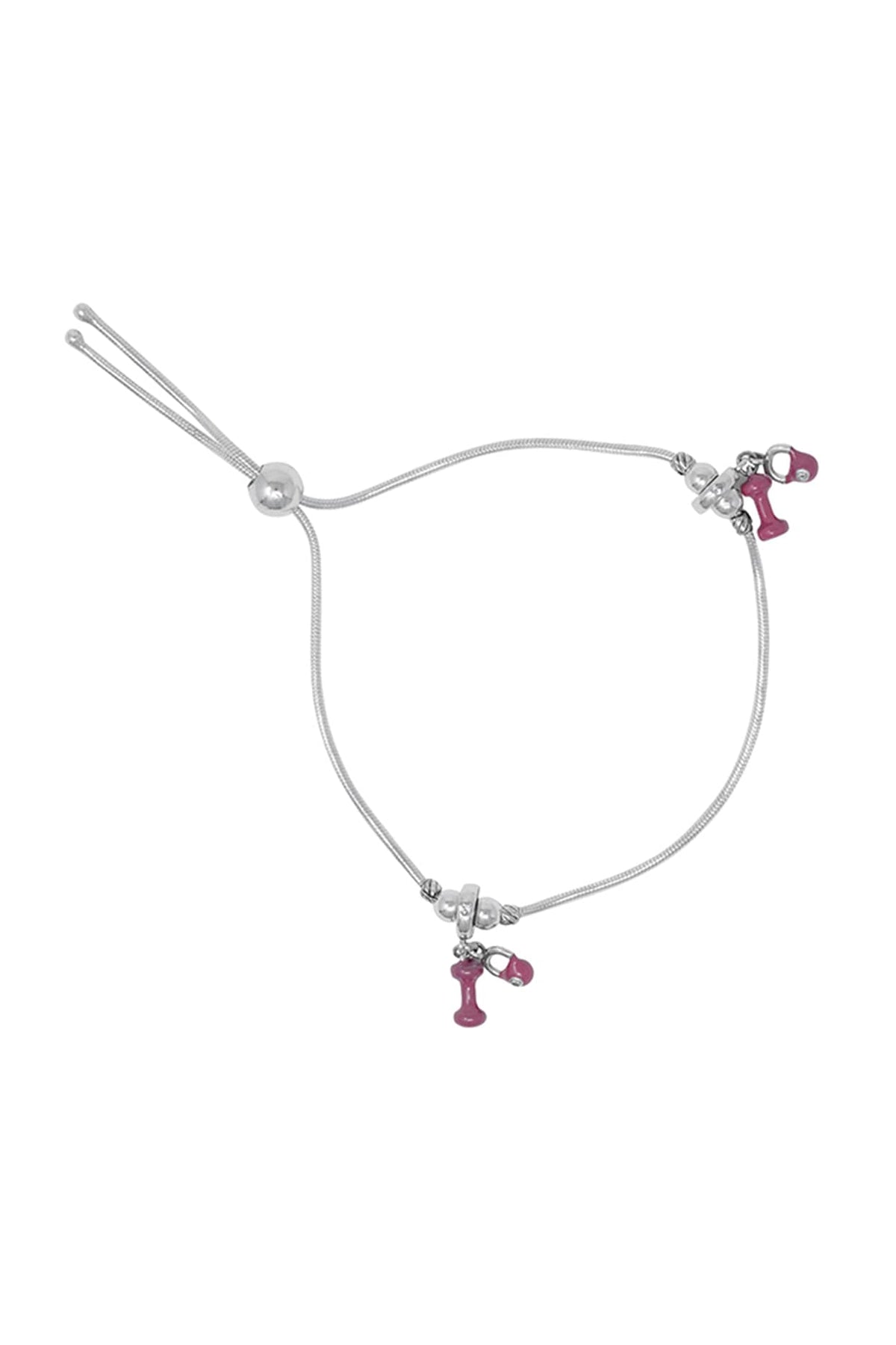 Silver Finish Beaded Anklet In Sterling Silver