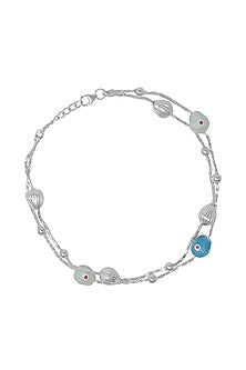 Silver Finish Anklet In Sterling Silver