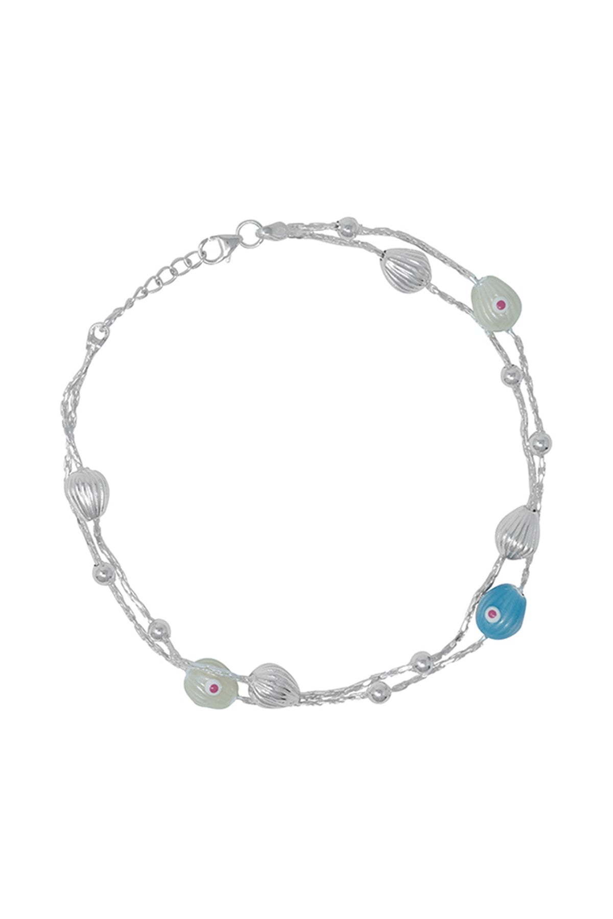 Silver Finish Anklet In Sterling Silver