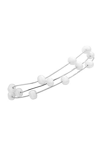 White Finish Pearl Bracelet In Sterling Silver