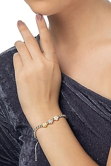White Finish Zircon Bracelet In Sterling Silver