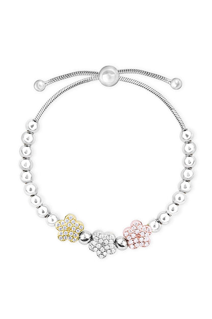 White Finish Zircon Bracelet In Sterling Silver