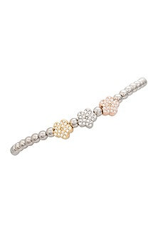 White Finish Zircon Bracelet In Sterling Silver