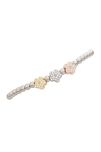 White Finish Zircon Bracelet In Sterling Silver