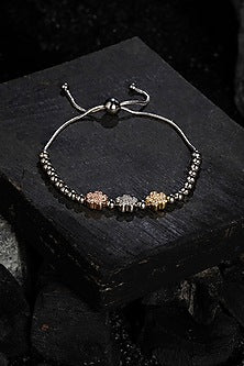 White Finish Zircon Bracelet In Sterling Silver
