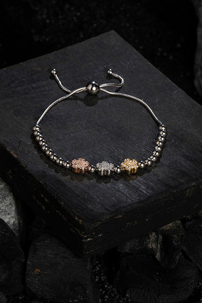 White Finish Zircon Bracelet In Sterling Silver