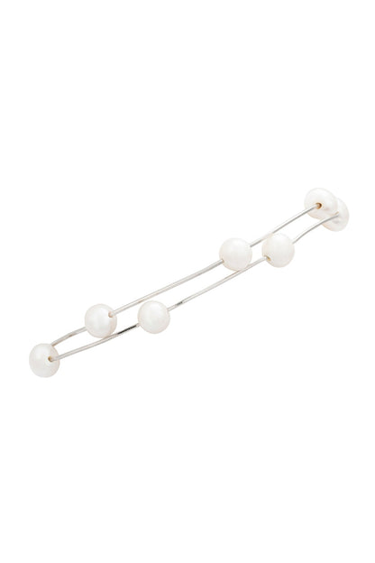 White Finish Pearl Bracelet In Sterling Silver