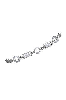 White Finish Zircon Bracelet In Sterling Silver