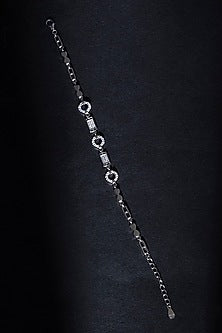 White Finish Zircon Bracelet In Sterling Silver