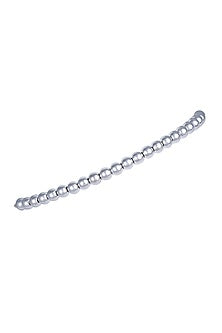 White Finish Zircon & Beaded Bracelet In Sterling Silver