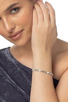White Finish Zircon Bracelet In Sterling Silver
