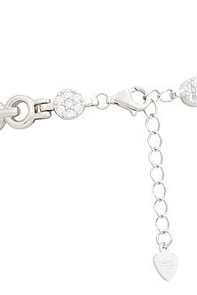 White Finish Zircon Bracelet In Sterling Silver
