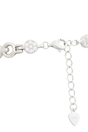 White Finish Zircon Bracelet In Sterling Silver