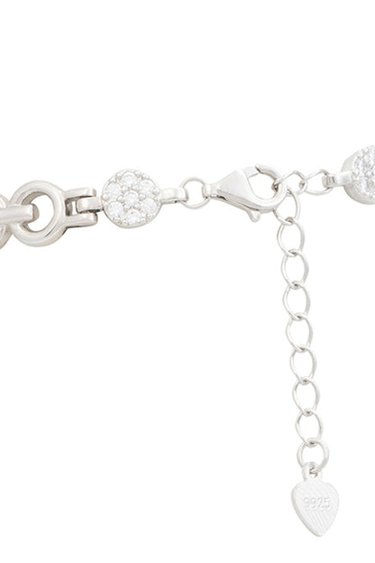 White Finish Zircon Bracelet In Sterling Silver