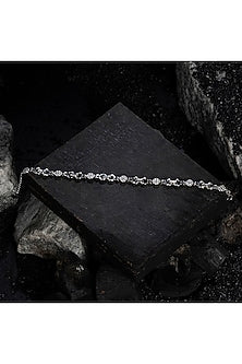 White Finish Zircon Bracelet In Sterling Silver