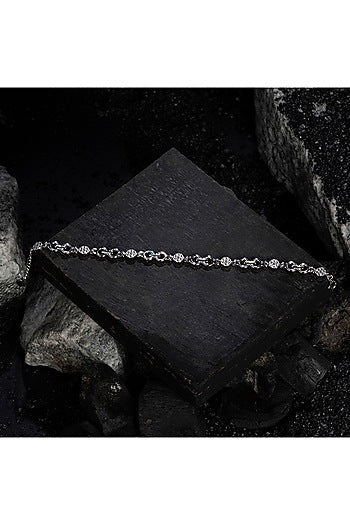 White Finish Zircon Bracelet In Sterling Silver