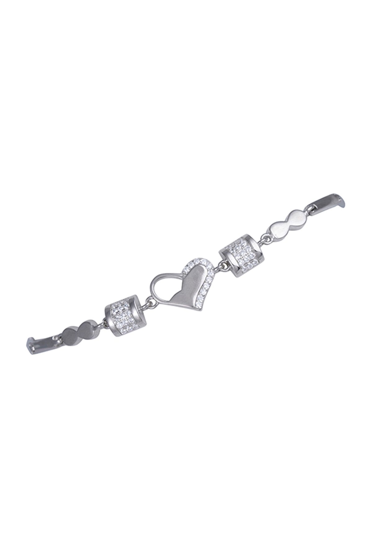 White Finish Zircon Bracelet In Sterling Silver
