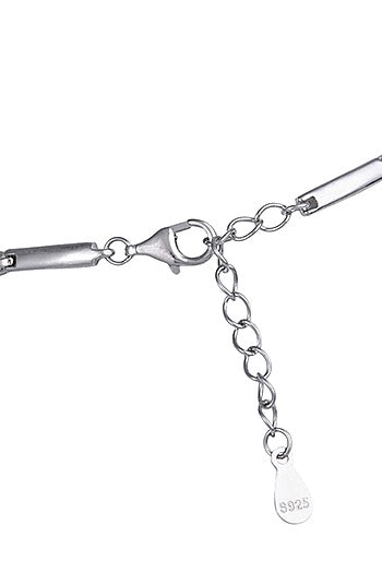 White Finish Zircon Bracelet In Sterling Silver